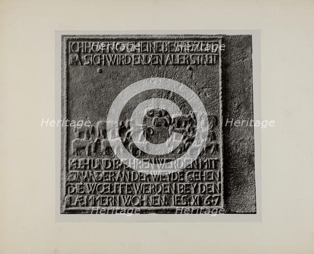 Pa. German Stove Plate, c. 1942. Creator: Charles Von Urban.