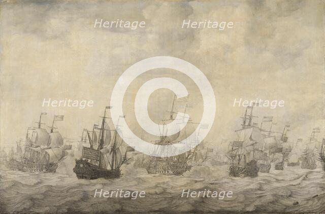 Episode from the Four Days' Battle, 11-14 June 1666, of the Second Anglo-Dutch War, 1665-67, 1668. Creator: Willem van de Velde I.