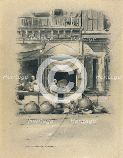 'Bazaar at Delhi', 1903. Artist: Mortimer L Menpes.