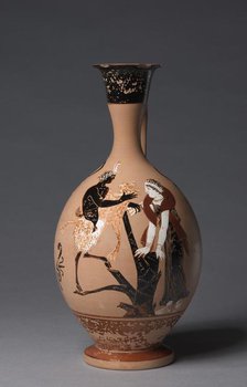 Paestan Black-Figure Lekythos, 330-300 BC. Creator: Unknown.