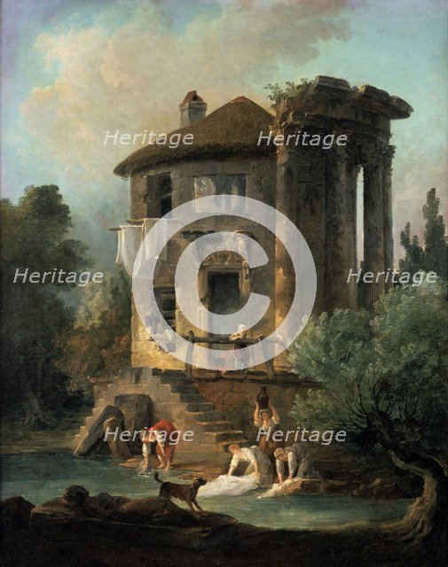 'The Temple of Vesta at Tivoli', Rome, 1831. Creator: Lancelot-Theodore Turpin de Crisse.