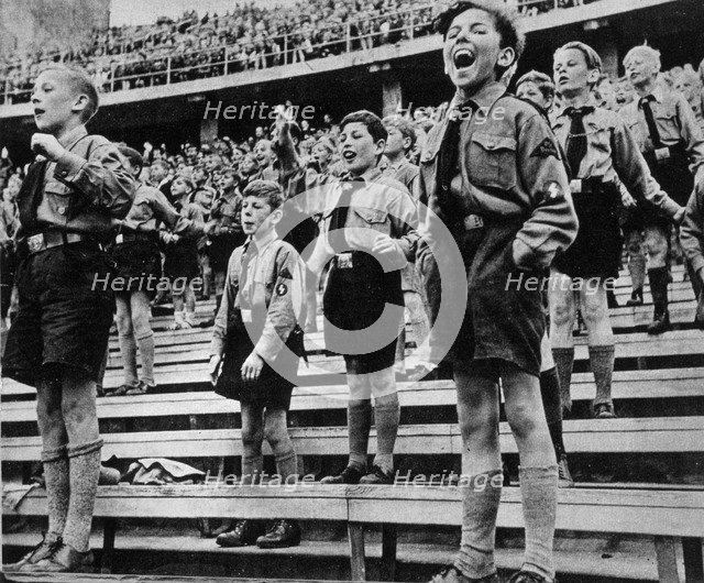 Rally of Nazi Youth, Germany 1930s. Artist: Unknown