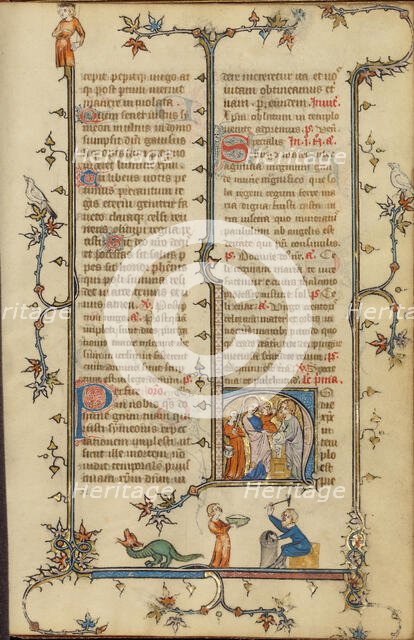 Initial H: The Presentation in the Temple; Breviary, about 1320-1325. Creator: Unknown.