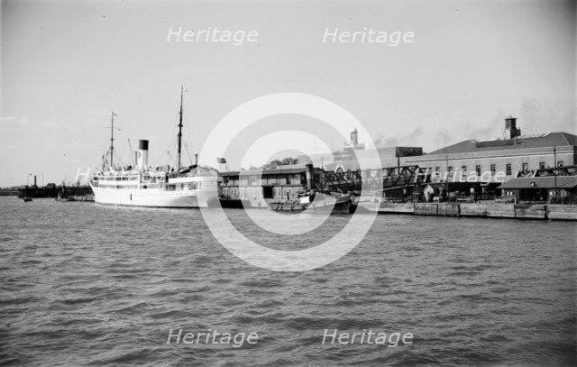 The 'Suecia' at the passenger landing stage at Tilbury, Essex, c1945-c1965.  Artist: SW Rawlings