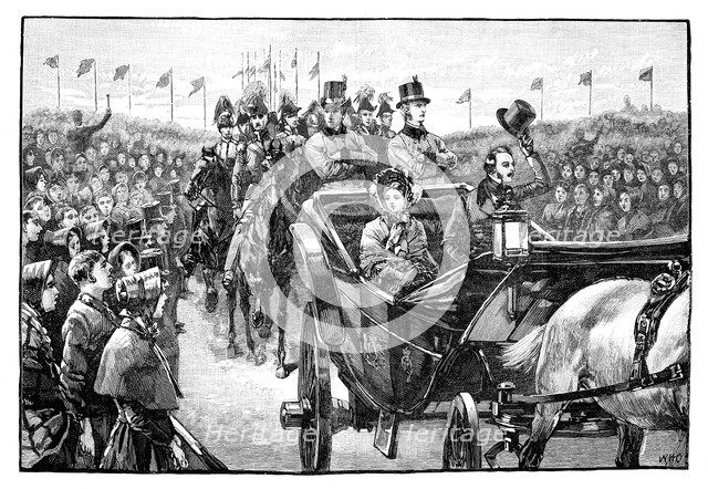 The Queen's arrival in Peel Park near Manchester, 1851, (1888). Artist: Unknown