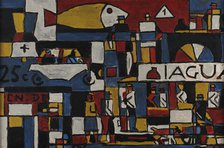 Constructive with Street and Fish, 1946. Creator: Torres-García, Joaquín (1874-1949).