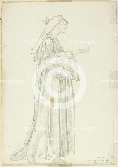 Study of Pilgrim for Romaunt of the Rose, c. 1873-77. Creator: Sir Edward Coley Burne-Jones.