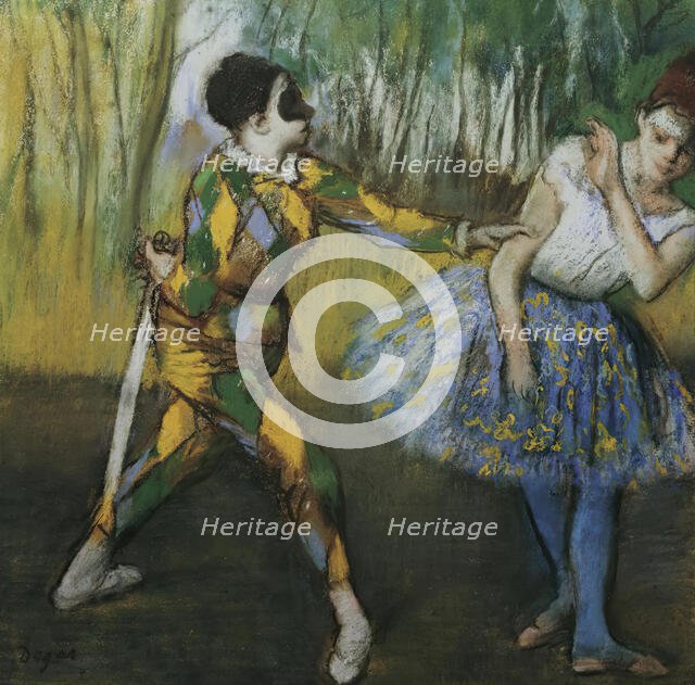 Harlequin and Colombine, around 1886. Creator: Edgar Degas.