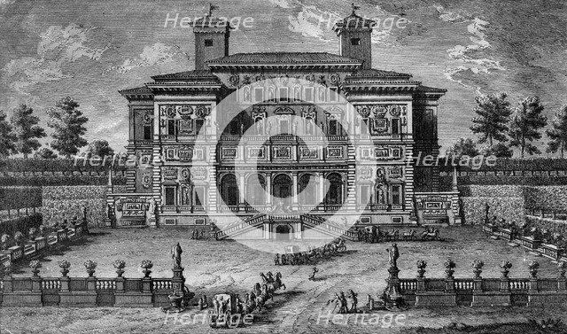 The Casino and Villa Borghese, near Rome, 18th century.Artist: Giuseppe Vasi
