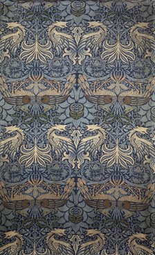 Peacock. Decorative fabric, 1878. Creator: Morris, William (1834-1896).
