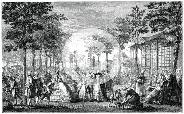 The Promenade, Paris, (1885). Artist: Augustin de Saint-Aubin