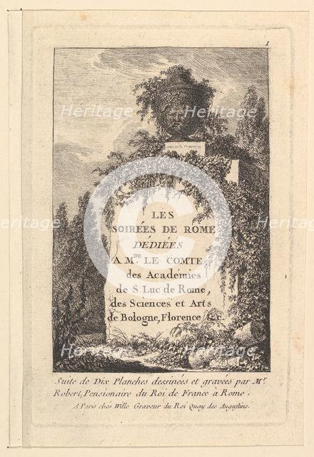 Title, "Les Soirées de Rome".n.d. Creator: Hubert Robert.