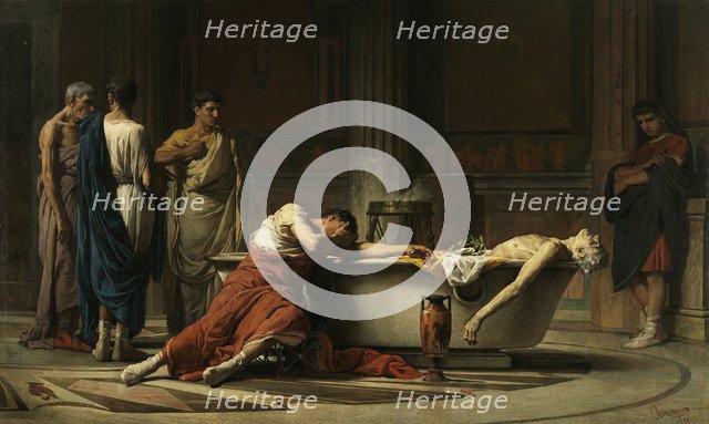 The death of Seneca, 1871. Artist: Domínguez Sánchez, Manuel (1840-1906)