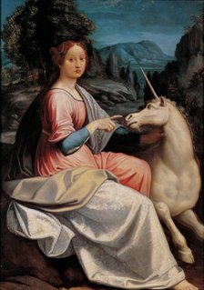 Lady and the Unicorn, 1534-1540. Creator: Longhi, Luca (1507-1580).