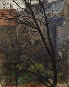 Parisian backyard, 1884. Creator: Akseli Gallen-Kallela.