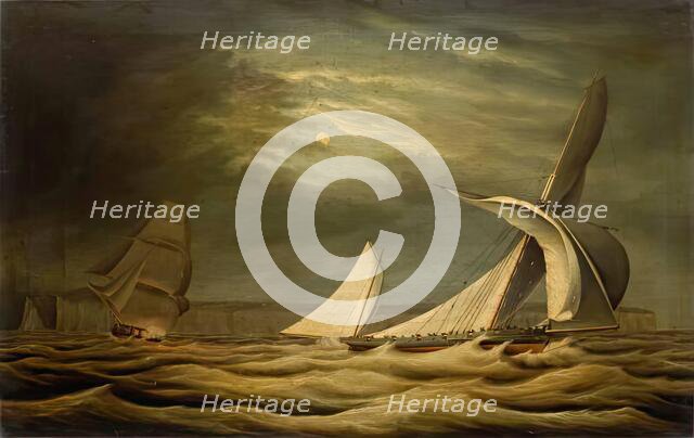 Ships by Moonlight, c1850s. Creator: Unknown.