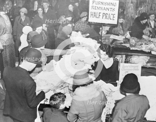 Selfridges during the Christmas sales, Oxford Street, London, 1933. Artist: Unknown