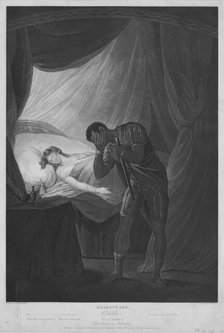 Shakspeare [Shakespeare]; Othello; Act V, Scene II; Desdemona in bed asleep., c1803. Creator: William Satchwell Leney.