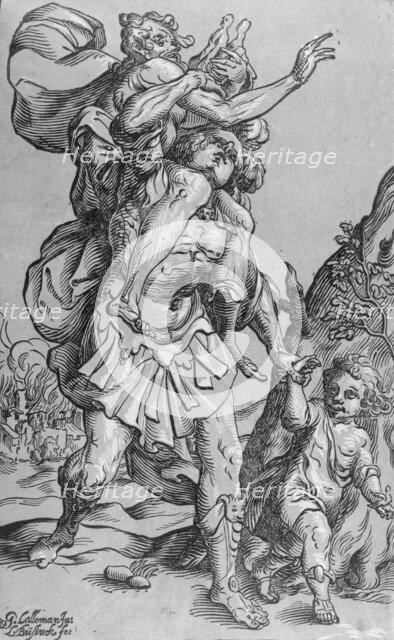 Aeneas Carrying Anchises from Troy, between 1623 and 1630. Creator: Ludolph Busing.