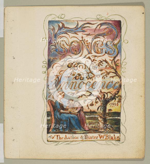 Songs of Innocence: Title Page, ca. 1825. Creator: William Blake.
