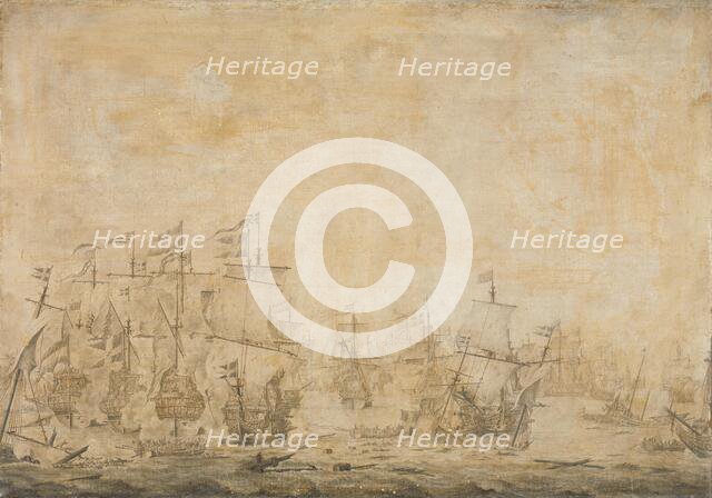 Battle between the Dutch and Swedish Fleets, in the Sound, 8 November 1658, 1658-1693. Creator: Willem van de Velde I.