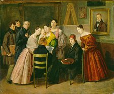 A Painter and Visitors in a Studio, c. 1835. Creator: Unknown.