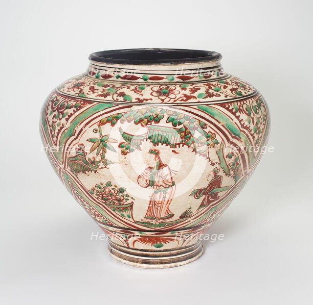 Jar with Figures in Garden Scenes, Ming dynasty (1368-1644). Creator: Unknown.