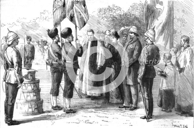 'Lady Dufferin Presenting New Colours to the 18th Bengal Infantry at Alipur', 1886.  Creator: Unknown.