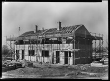 Houses under construction, Penhill, Swindon, Wiltshire, 1953. Creator: Unknown.
