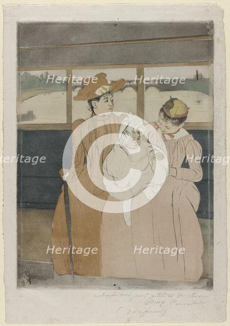 In the Omnibus, 1890-91. Creator: Mary Cassatt (American, 1844-1926).