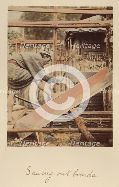 Sawing Out Boards, about 1873-1883. Creator: Shinichi Suzuki I.