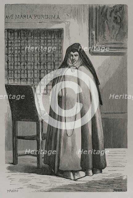 Sor Patrocinio, so-called also known as "the nun of the wounds" (1811-1891), Spanish nun..., 1879. Creators: Tomas Padro Pedret, Jose Gomez.