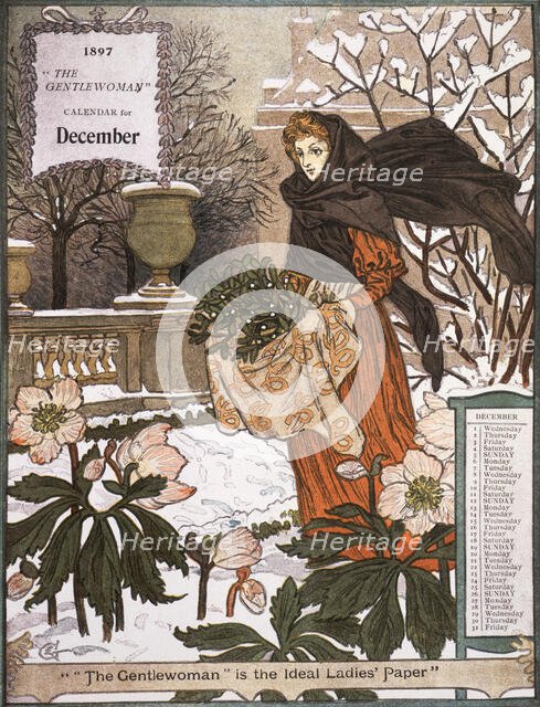 "The Gentlewoman" Calendar for December 1897. Creator: Unknown.