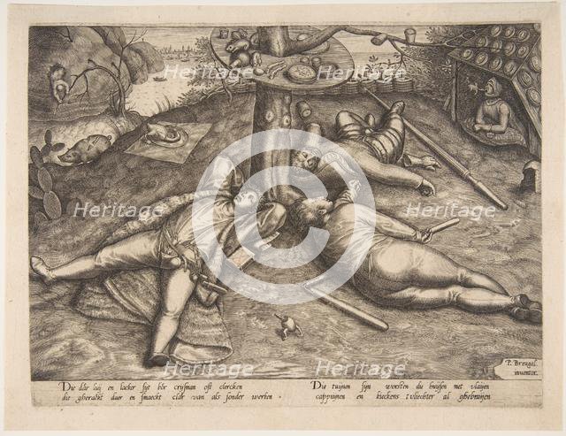 The Land of Cockaigne, after 1570?. Creator: Attributed to Pieter van der Heyden (Netherlandish, ca. 1525-1569).