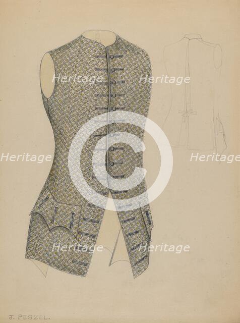 Waistcoat, c. 1937. Creator: Jean Peszel.