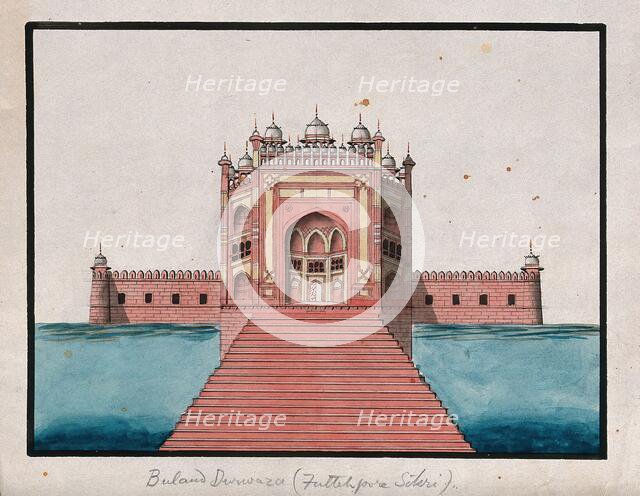 Fatehpur Sikri: Bulund Darwaza, (between 1800 and 1899?). Creator: Unknown.