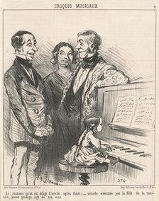 Le morceau qu'on obligé d'avalier ..., 19th century. Creator: Honore Daumier.
