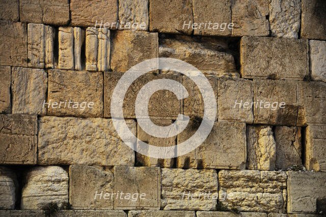 Detail of Western Wall, Jerusalem, Israel, 2013. Creator: LTL.