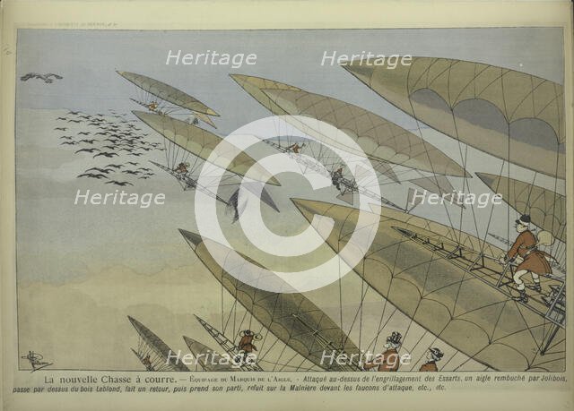 Airship hunting, c.1921. Creator: Guillaume, Albert (1873-1942).