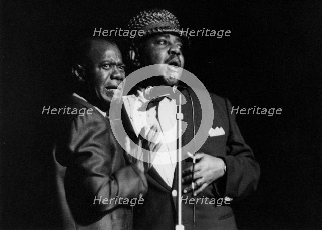 Louis Armstrong and Tyree Glenn, Hammersmith Odeon, London, 1968. Creator: Brian Foskett.