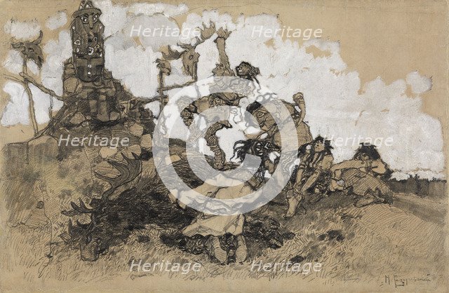 Worshipping Idols. Artist: Ezuchevsky, Mikhail Dmitrievich (1880-1928)