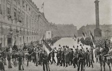 Dreyfus Affair: patriotic demonstration in honour of General Saussier, Paris, France, 1898.  Creator: Unknown.