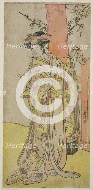 The Actor Iwai Hanshiro IV as Kitsune ga Saki Otama (?) in the Play Miyakodori Yayoi..., c. 1787. Creator: Katsukawa Shunko.