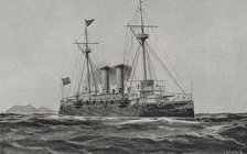 Spanish-American War (1898): Battleship cruiser "Infanta María Teresa", Spanish navy, 1898. Creator: Enrique Laporta Valor.