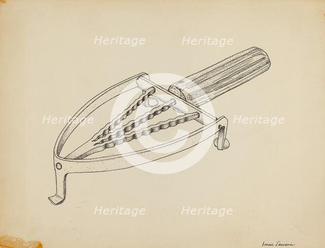 Flat Iron Holder, c. 1939. Creator: Irene Lawson.