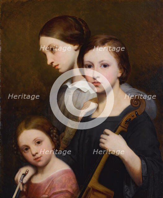 Portrait of René, Cécile and Louise Franchomme. Creator: Scheffer, Ary (1795-1858).