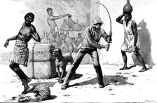 The Liquor Traffic in Delagoa Bay: flogging a kaffir, 1890. Creator: R. Taylor.