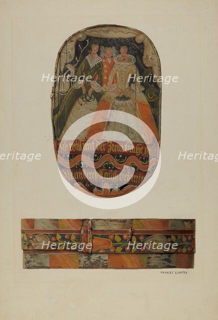 Pa. German Bride's Box, c. 1936. Creator: Frances Lichten.