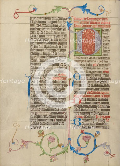 Decorated Initial D; Collegium Ducale, about 1420-1430. Creator: Master Michael.