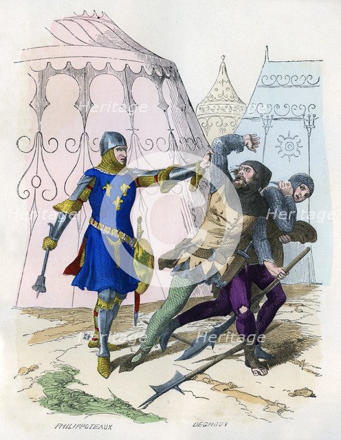 A Sergeant at Arms to the king arrests a militia looter, 1290-1330 (1882-1884). Artist: Unknown
